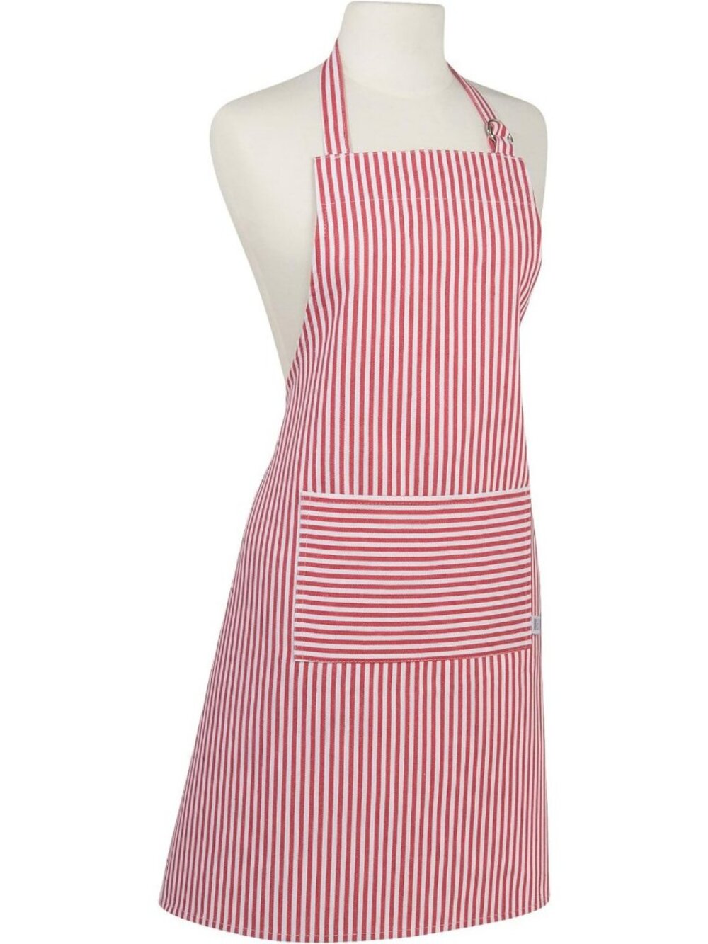 Stylish Red Stripe Chef Kitchen Apron, Narrow Design, 28x32 in, Perfect Gift
